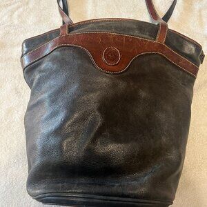Michel Clo Italian Leather Bucket Bag
